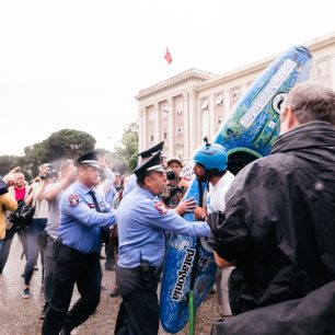 Demonstrace v Tiraně / F: Jan Pirnat