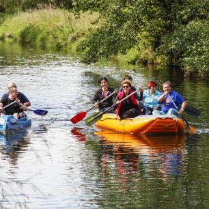 Skupina vodáků v Německu