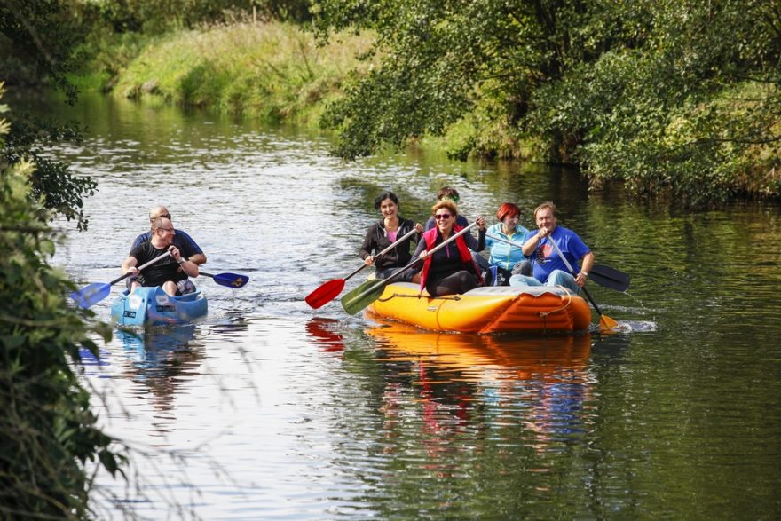 Skupina vodáků v Německu