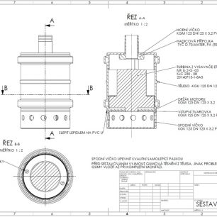 Výkres zkompletované pumpy / F: Zdeněk Princ