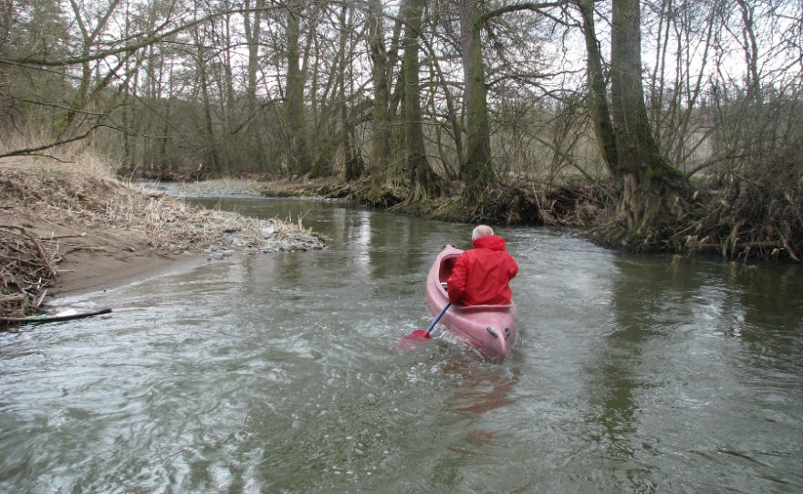 Meandry jalového koryta pod jezem Bezděkovského mlýna