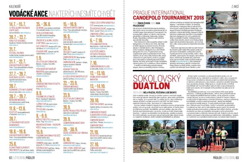 Kalendář vodáckých akcí, reportáže z akcí