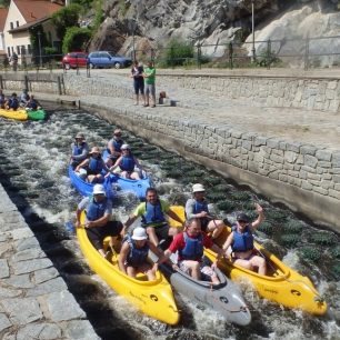 Nová propust na jezu pod zámkem v Českém Krumlově, Vltava / F: CK Povoda