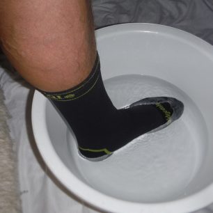 První testování ponožek ve vodě