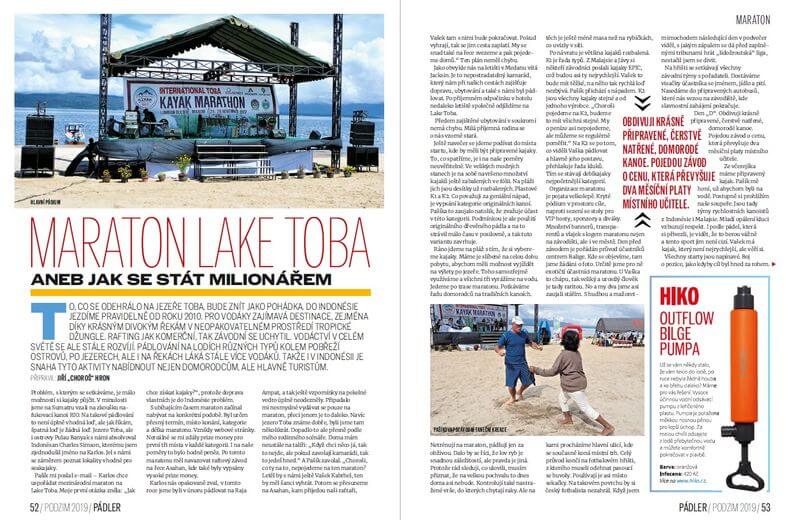 Vodácký maraton na jezeře Toba v Indonésii