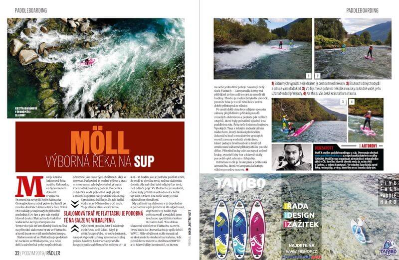 Rakouská řeka Möll na paddleboardech