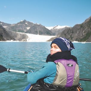 Před čelem ledovce v La Conte Bay