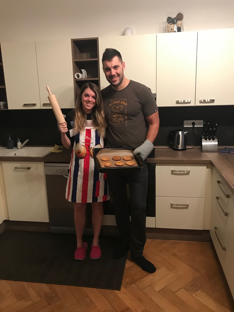 Pepa s přítelkyní sjezdovou lyžařkou Kateřinou Pauláthovou / F: archiv Pepy Dostála