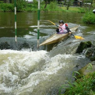 První slalomové závody, Stružnická peřej 2008, tuším, že jsem mezi předžákyněmi skončila poslední / F: archiv SK Vltava