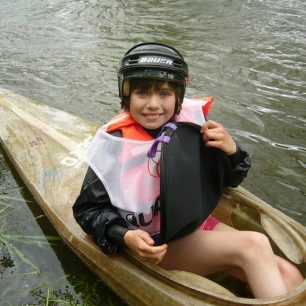 První slalomové závody, Stružnická peřej 2008, tuším, že jsem mezi předžákyněmi skončila poslední / F: archiv SK Vltava